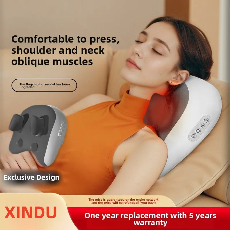 Wireless Heated Deep-Tissue Massage Pillow