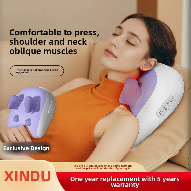 Wireless Heated Deep-Tissue Massage Pillow